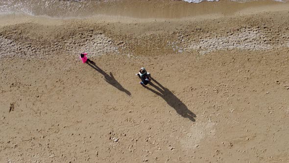 Beautiful Remote Beach with Crystal Clear Water Aerial View