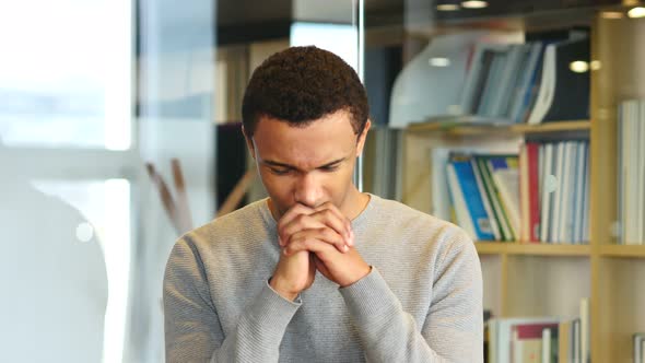 Praying Afro-American Man Portrait, Help me God