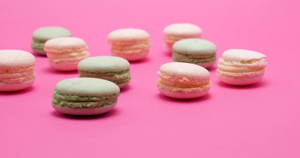 Multiple Delicious Sweet Macaroons Dessert