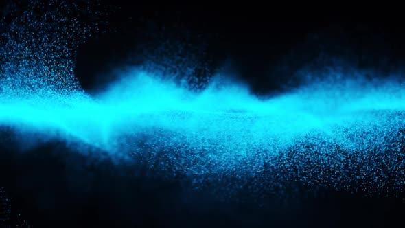 Abstract Particle Flow Fluid Blue Background