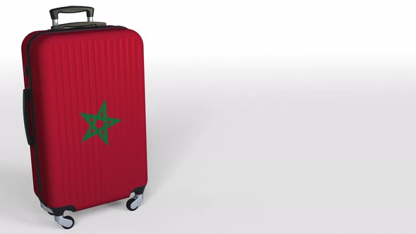 Traveler's Suitcase Featuring Flag of Morocco alt