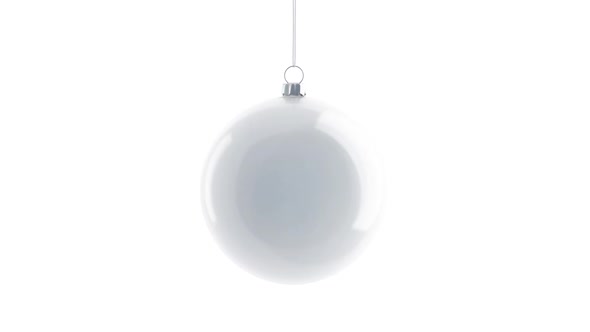 Blank white christmas tree ball mockup, looped rotation