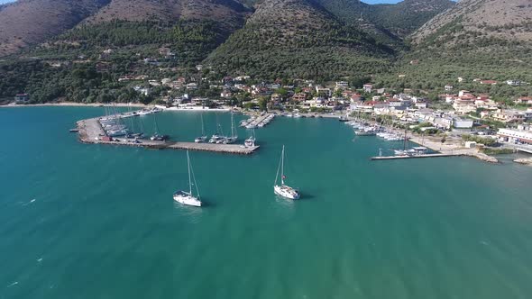 Yachts At The Marina Of Plataria In Sivota