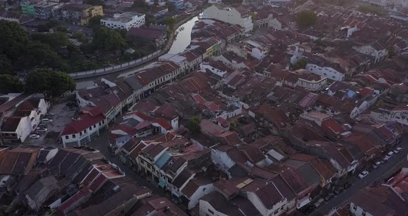 AERIAL: Malacca city in Malaysia