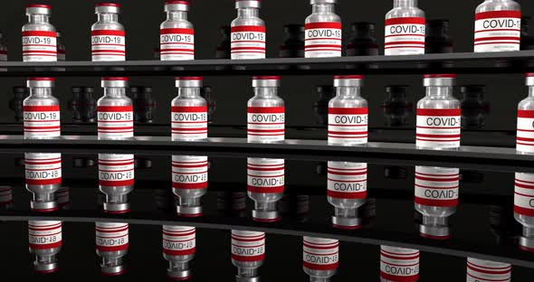 Red Bottles Coronavirus Vaccine COVID19 alt