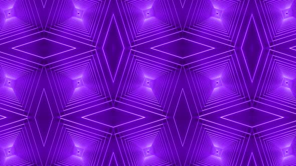 Purple Color Neon Zoom In Tunnel Pattern Background Animation