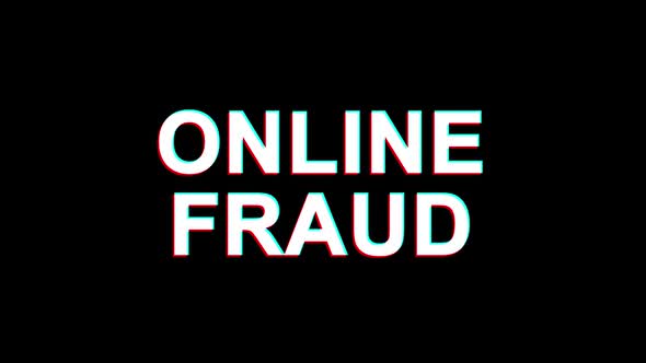 Online Fraud Glitch Effect Text Digital TV Distortion