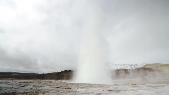Strokkur Geyser eruption in South Iceland
