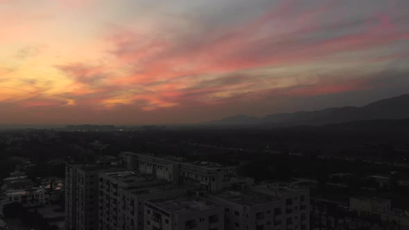 Early evening aerial view of Islamabad