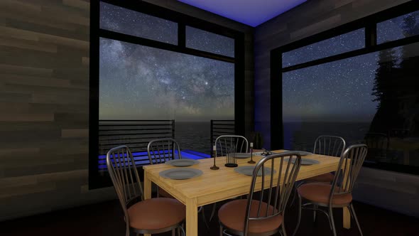 Kitchen And Dining Set On Sea View alt