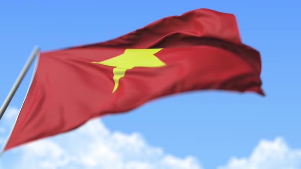 Flying National Flag of Vietnam