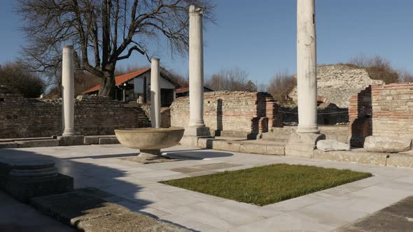GAMZIGRAD, SERBIA - DECEMBER 25, 2017 Tilting on ancient Roman archaeological site of Felix Romulian