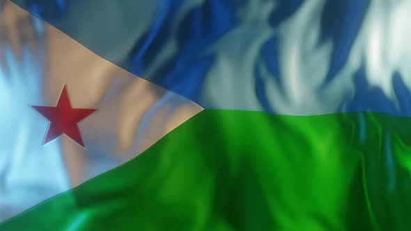 Djibouti Flag with Edge Bump
