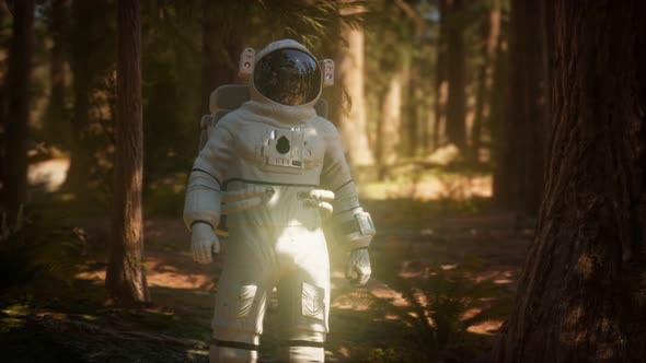 Lonely Astronaut in Dark Forest