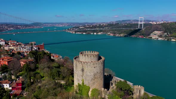 Istanbul Rumeli Castle And FSM Bridge 