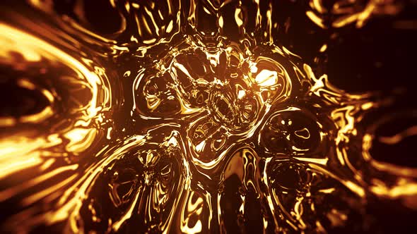 Gold Reflections Liquid Abstract Background