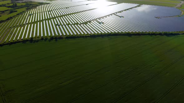 Rows of solar panels.  Solar cell power plants