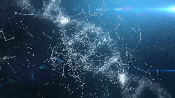DNA with polygonal connecting dots and lines  alt