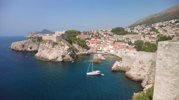 Panorama of on Top of Dubrovnik City of Croatia