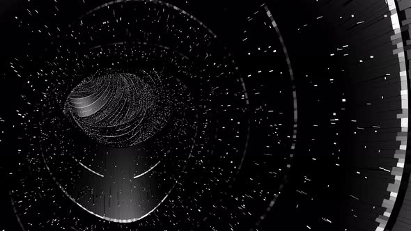 Metal Tunnel Structure Futuristic Technology Global Network Able to Loop Seamless alt