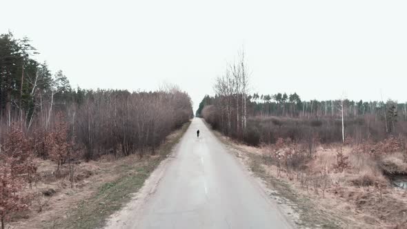 Cycling on empty road