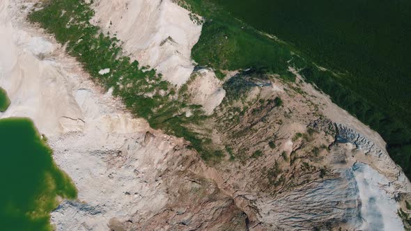 Beautiful mountain lake. Aerial timelapse shot