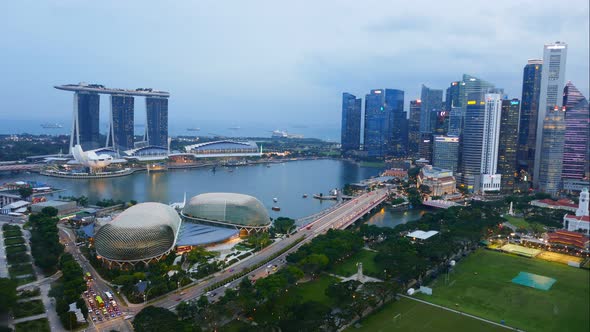 Time lapse of Building in Singapore city