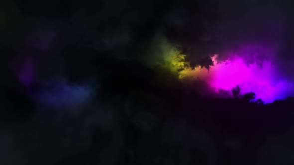 Flying inside a Mysterious Colorful Lightning Storm