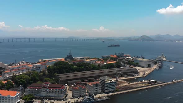Guanabara Bay, Rio De Janeiro, Brazil (Aerial View, Panorama, Drone Footage)