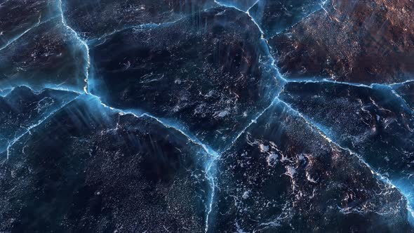surface of the ice crust 3D animation