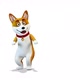 3d Character Dancing Corgi Dog on White Background - VideoHive Item for Sale