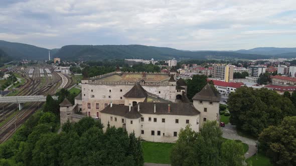 Aerial view of the castle in Zvolen, Slovakia