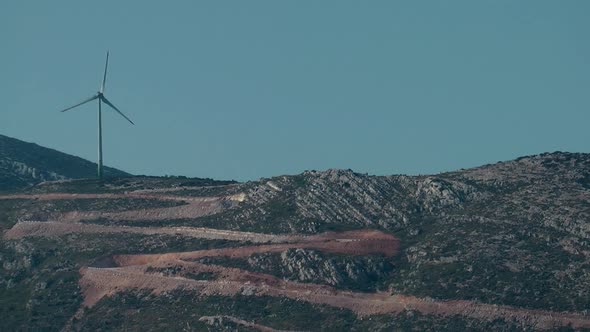 Wind Turbine And Mountain