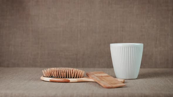 Wooden Brushes in the Bathroom