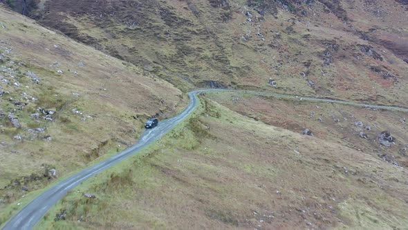 Aerial View of Granny's Pass Is Close To Glengesh Pass in Country Donegal, Ireland