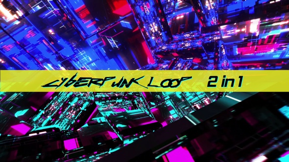 Abstract Cyberpunk Tunnel Loop 2 In 1