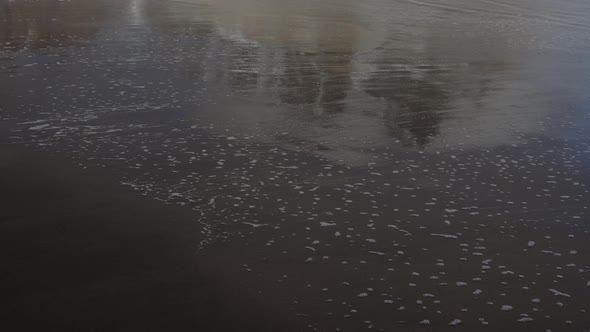 Beach With Misty Vestrahorn Mountain