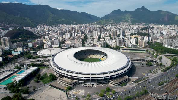 Cityscape of Rio de Janeiro Brazil. Stunning landscape of sports centre at city
