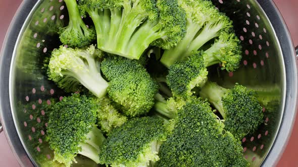 Broccoli Top View Fresh Green Broccoli Closeup Vitamins Raw Food and Vegetarian Lifestyle Concept