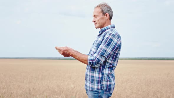 Good Looking Man Farmer Closeup To the Camera Take