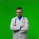 Bearded Male Doctor in White Professional Coat Crossed His Hands Shaking His Head Negatively While - VideoHive Item for Sale