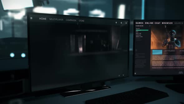 Clicking the quick play button in the modern shooter computer video game menu alt