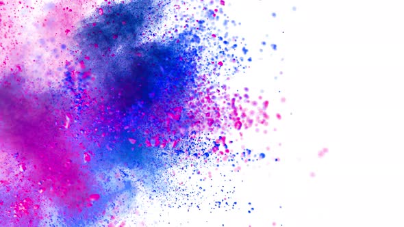 Super Slow Motion Shot of Color Powder Explosion Isolated on White Background at 1000Fps