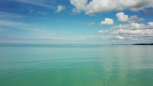 Flying Over Beautiful Tropical Sea in Thailand