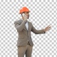 Contractor in hardhat talking on his cell phone, Alpha Channel - VideoHive Item for Sale