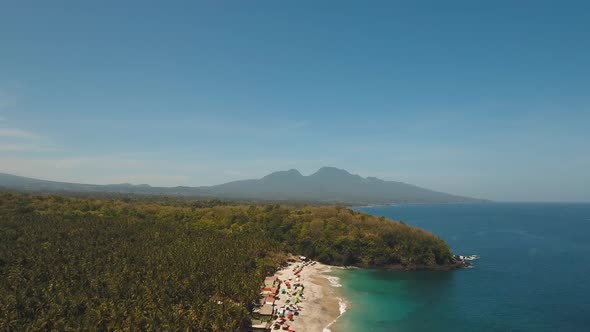 Tropical Landscape Sea Beach Mountains