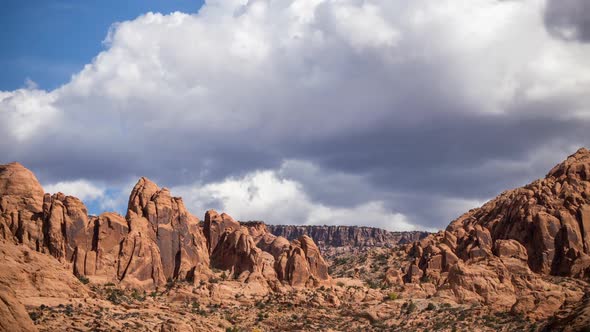 Time lapse over Red Rock Cliffs