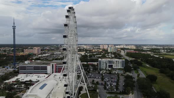 Orlandos eye icon park fairest wheel in florida aerial footage