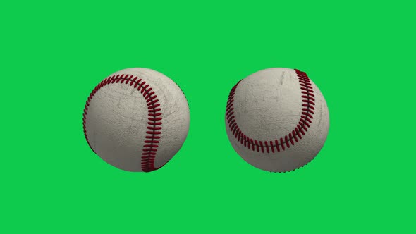 4K Baseball Balls Green Screen Background Seamless Loop