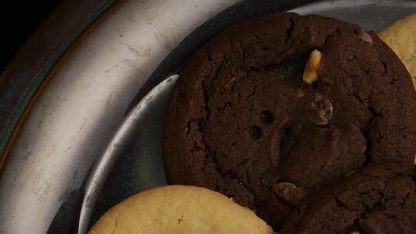 Cinematic, Rotating Shot of Cookies on a Plate - COOKIES 274